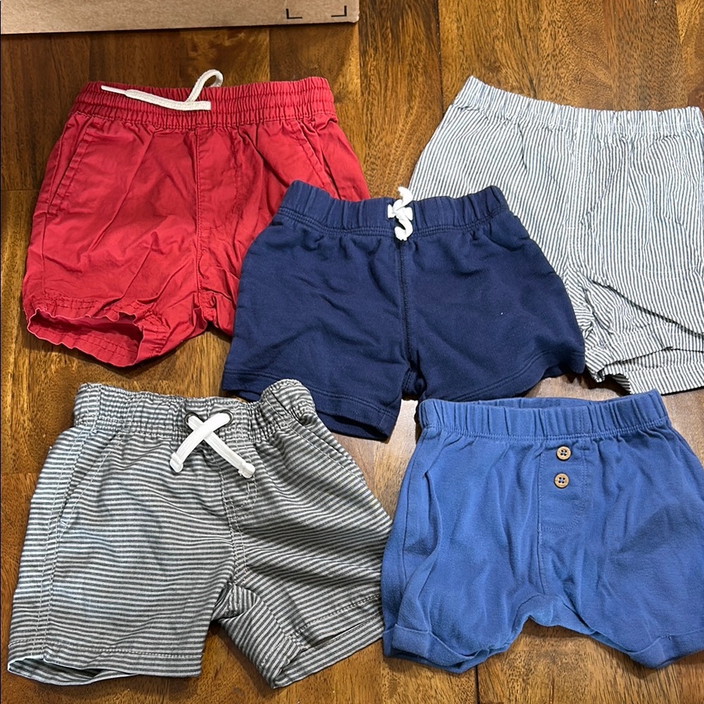 Kids Assorted Shorts Set - Red, Blue, Gray